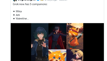 Grok推出名为Mika的新AI伴侣
