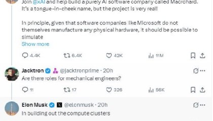 挑战微软？马斯克发帖为新公司“巨硬”招人