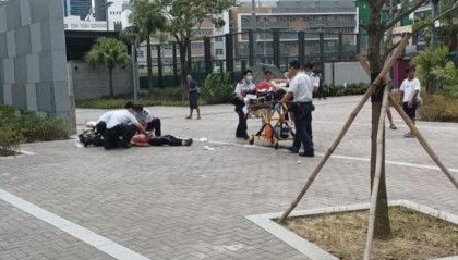 香港一公园发生割颈伤人事件，嫌犯被捕