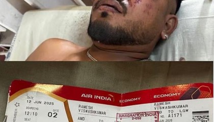 印航空难一名幸存者从残骸中走出,母公司为每名死者赔一千万卢比