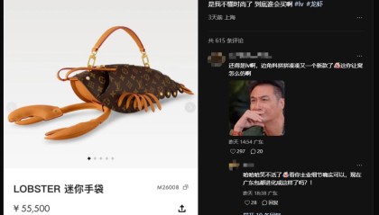 LV龙虾造型手袋售价55500元，官方称“背起来并不突兀”，网友：更像一只大蟑螂